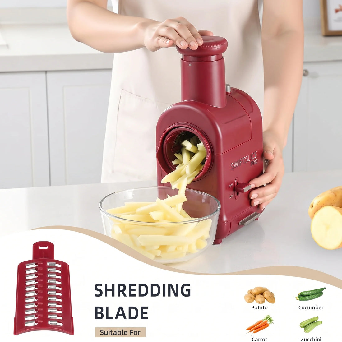 Shredder blade in use