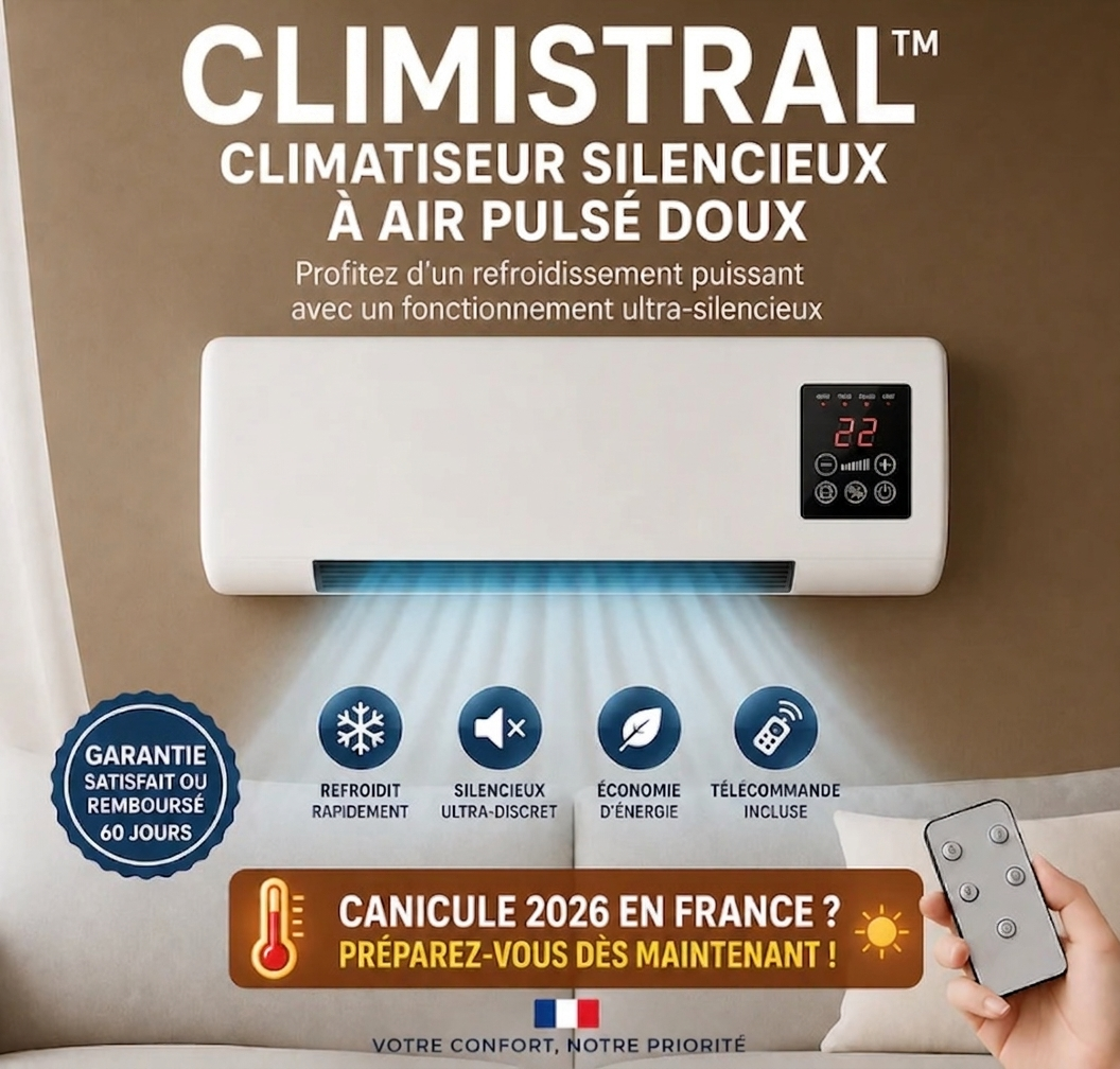 CLIMISTRAL™ — le climatiseur silencieux à air pulsé doux